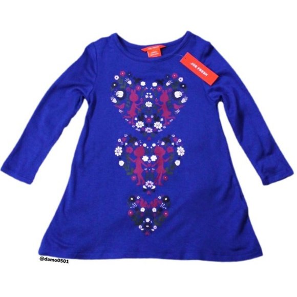 NWT Joe Fresh Toddler Blue Graphic Swing Dress - Picture 2 of 7